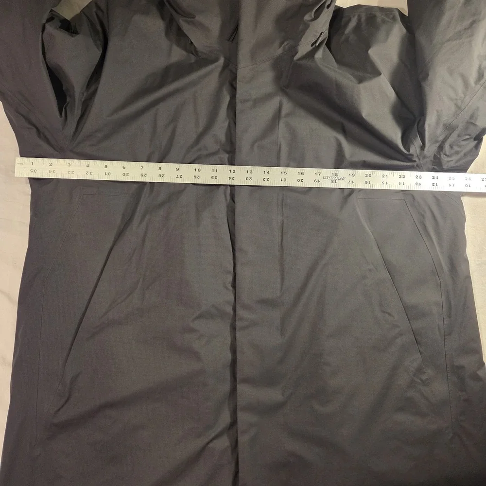 Viev Men's Gore-Tex Dante Insulated Long Jacket‎ Hooded, Size XL, Gray Black